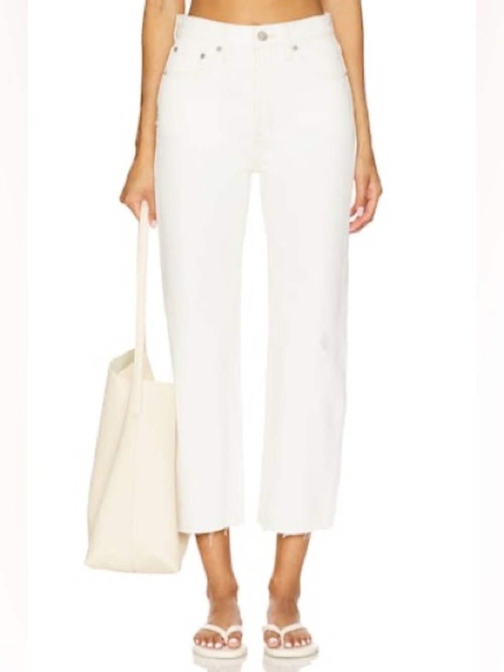 Pistola Cassie High Rise Straight Leg Jeans Ecru Cream Size 29 Minimalist Denim